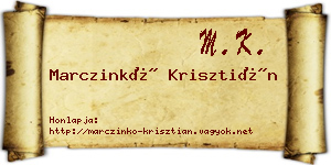 Marczinkó Krisztián névjegykártya
